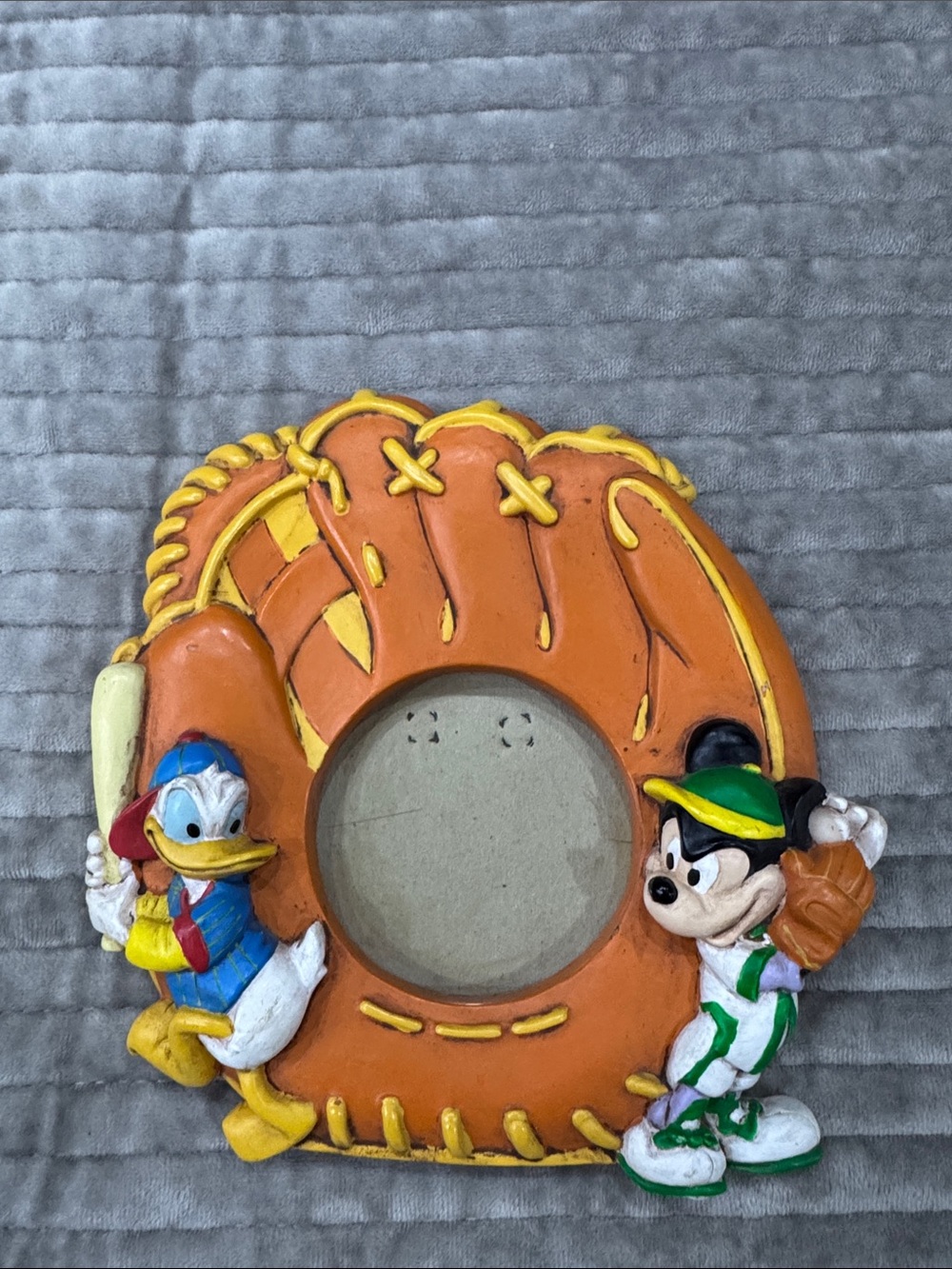 Disney Orange & Yellow Baseball Glove Picture Frame with Mickey & Donald